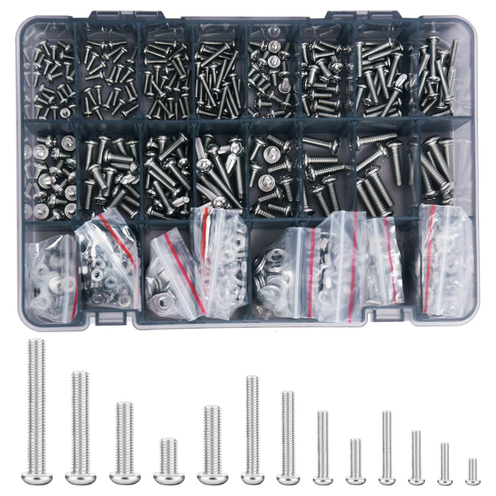 780 PCS #440 #632 #832 #1024 Machine Screw Assortment Kit Stainless Auto