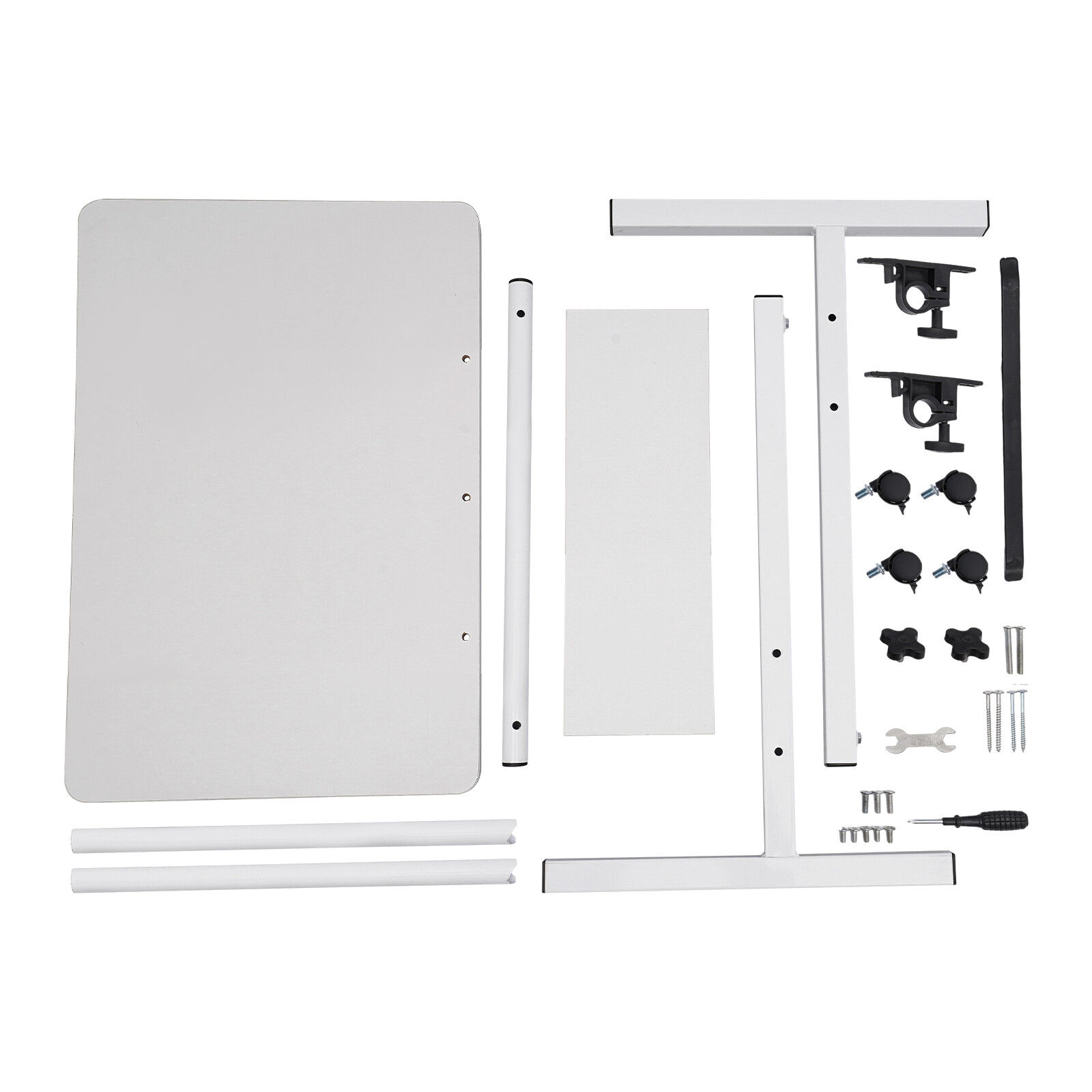 Rolling Laptop Desk Adjustable Height Computer Table Stand up Office Workstation