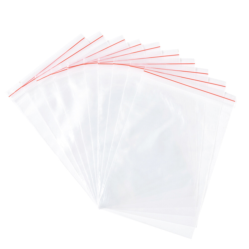 100x Top Seal Clear Zip Lock Collophane Bags 15x10cm unilateral thickness 0.04mm