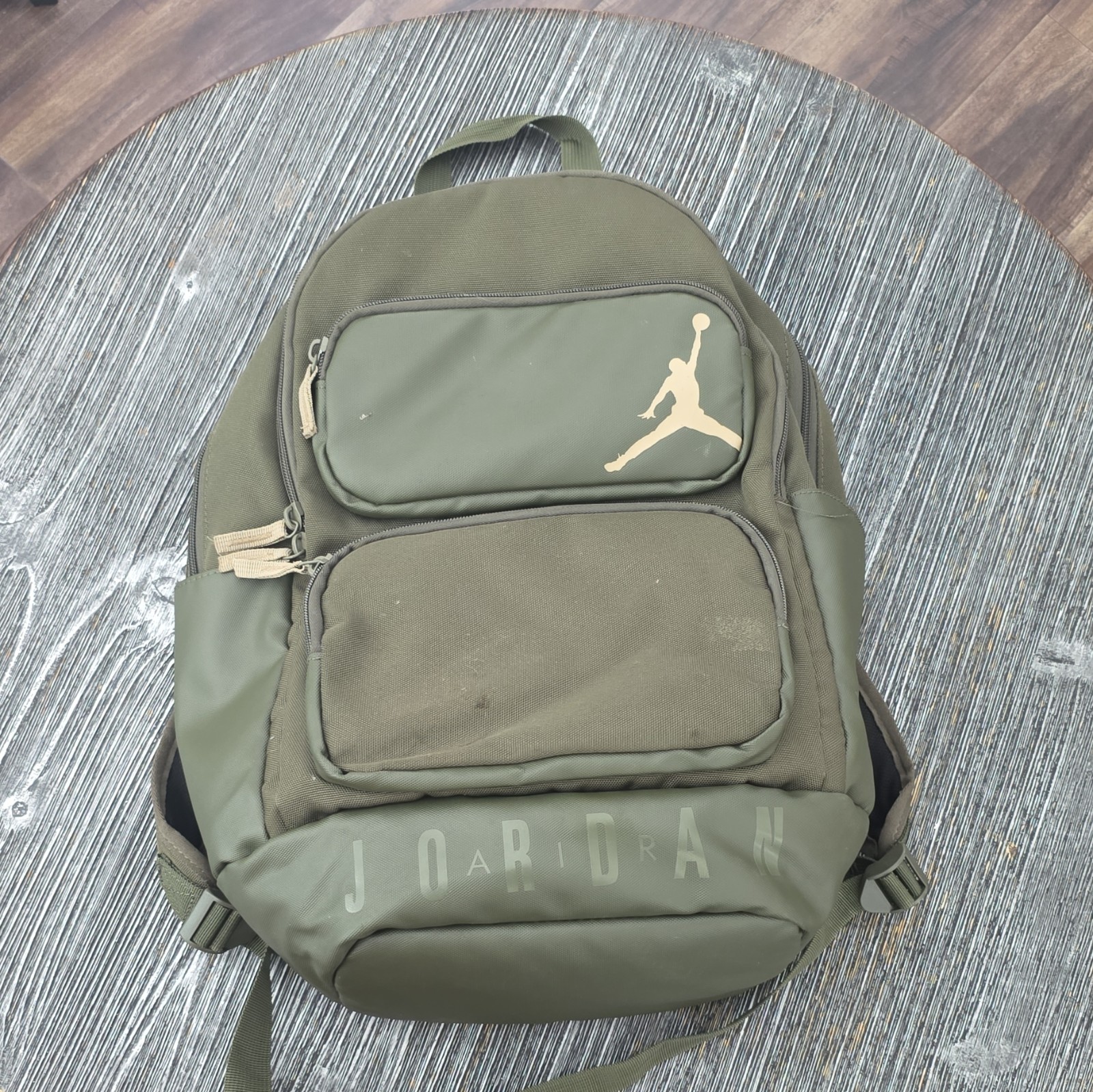Jordan Unisex Adult Backpack Green/Black Jumpman Logo Zip Closure