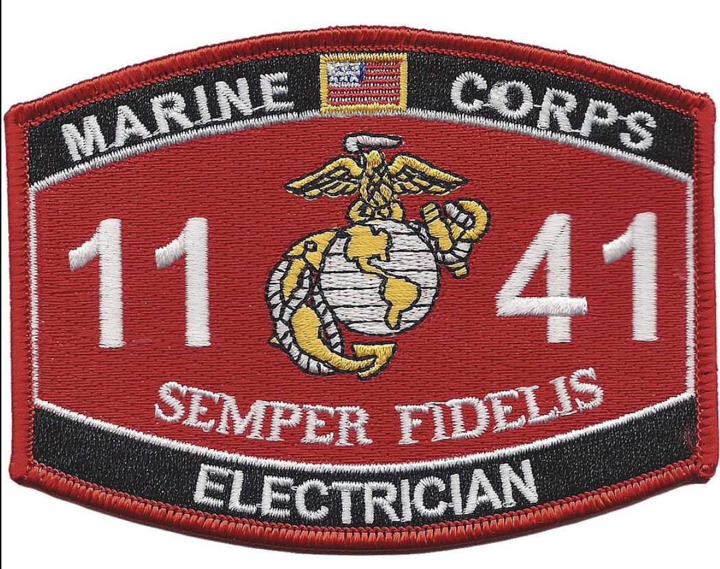 4.5" MARINE CORPS MOS 1141 ELECTRICIAN EGA EMBROIDERED PATCH
