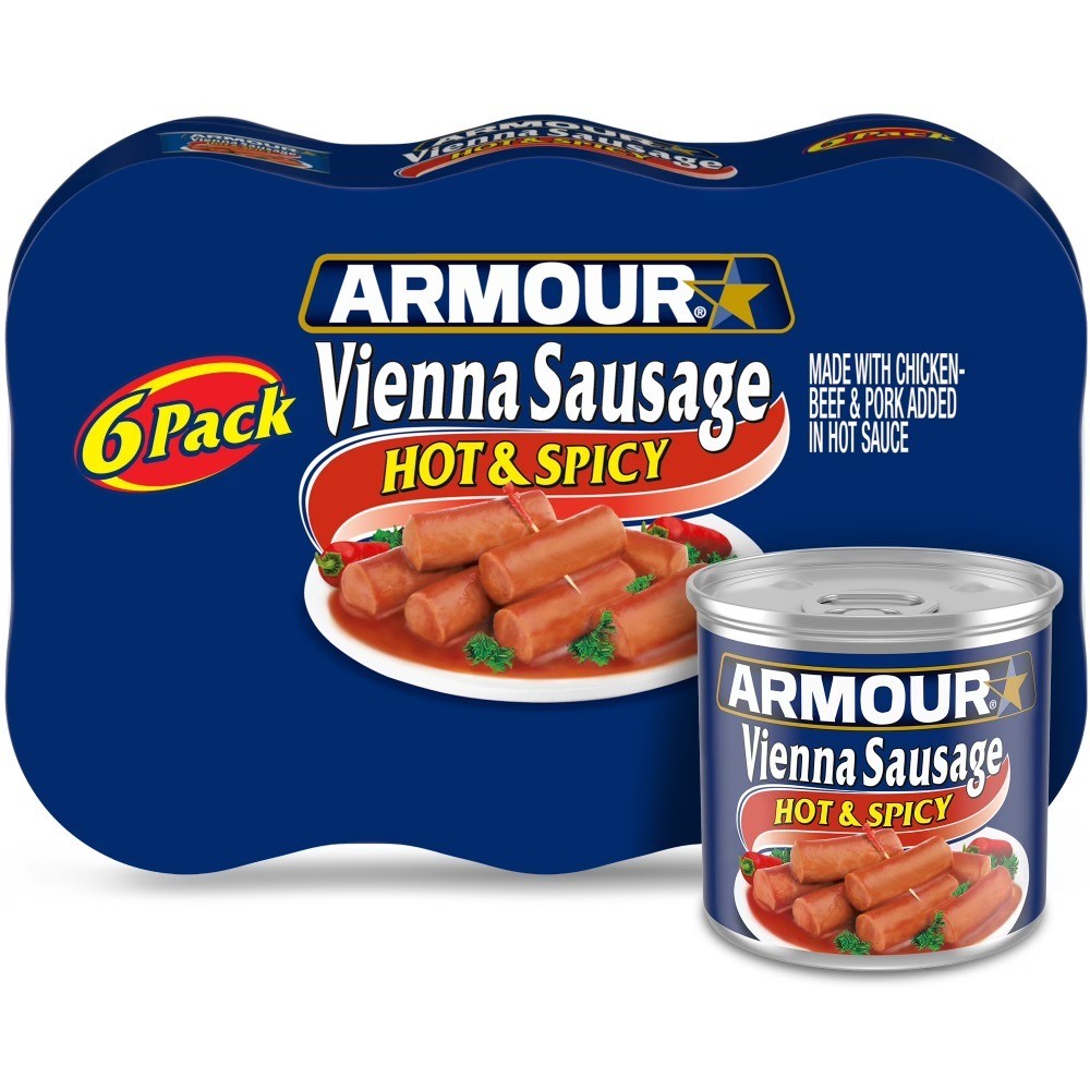 Hot & Spicy Vienna Sausage Canned Meat 12g Protein Per Serving 4.6 oz Can Pack