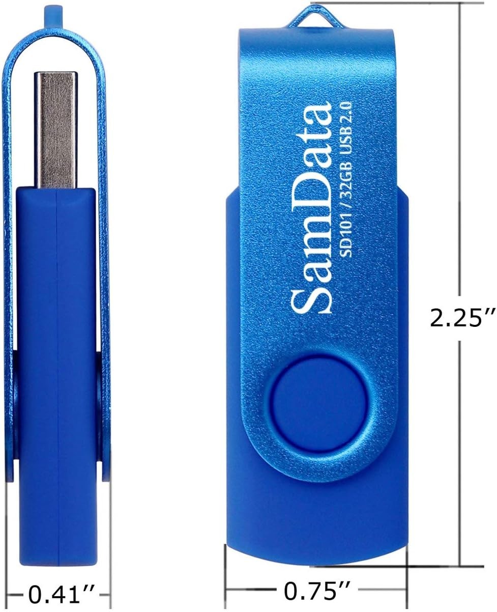 New 2 Pack USB 32GB Blue Black