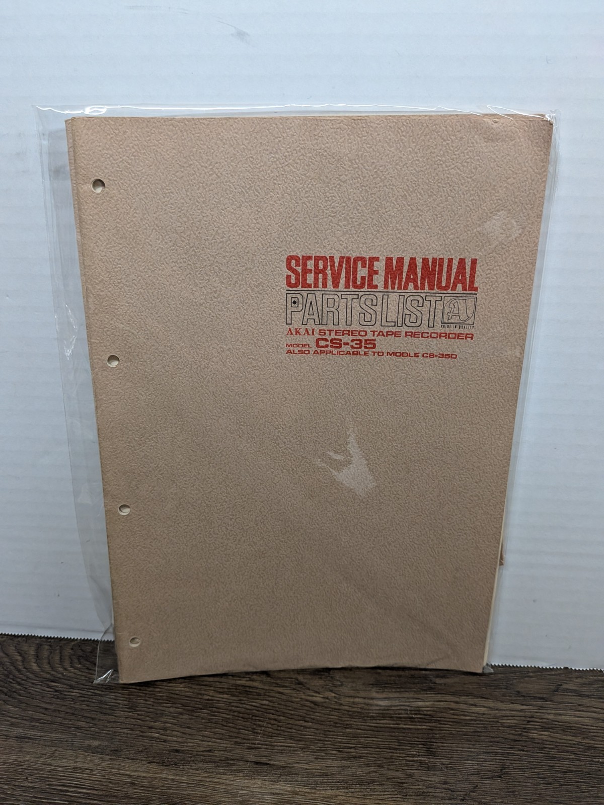 Vintage Akai Model CS-35 Stereo Tape Recorder Service Manual & Parts List