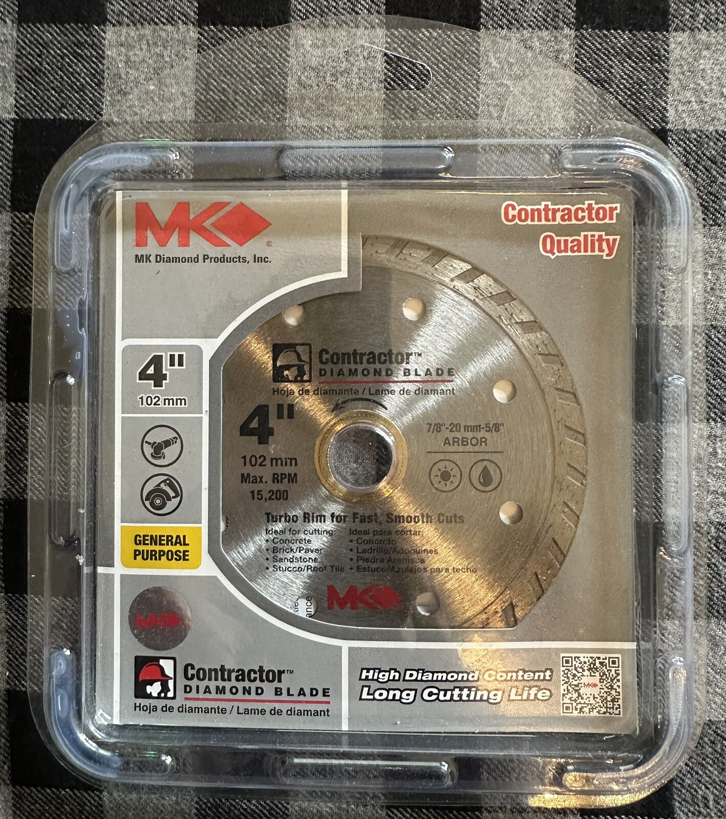 New - MK Contractor Quality Diamond 4” Turbo Blade - Part # 167020