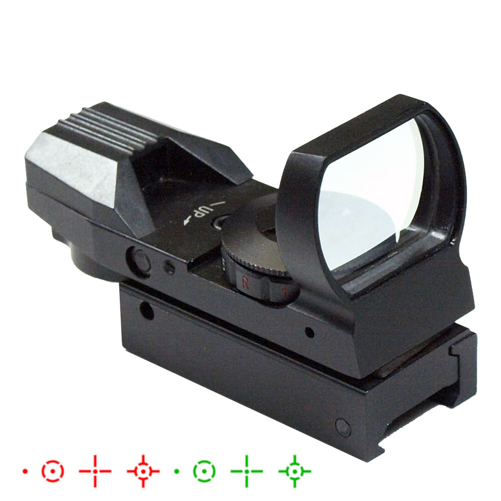 Tactical Holographic Reflex Red Green Adjustable Dot Sight with Rail Mount Black