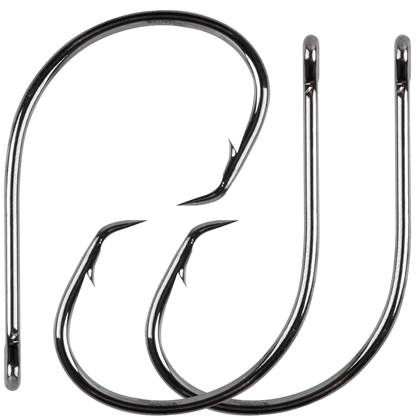 Circle Hooks Saltwater,50/150pcs Fishing Inline High 1/0_50pcs, Silver
