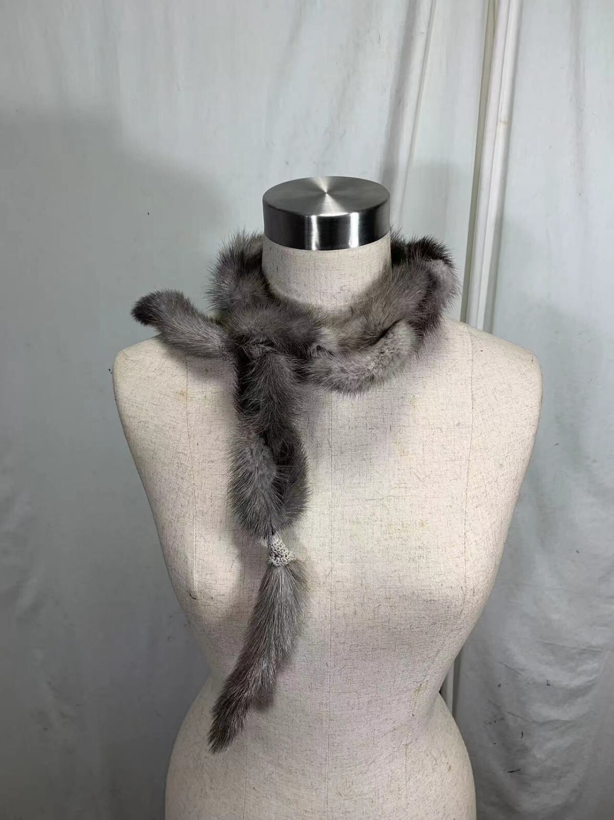 REAL BRAND NEW USA BLUE IRIS MINK FUR LADY NECKWARMER / SCARF 36" FREE SHIPPING