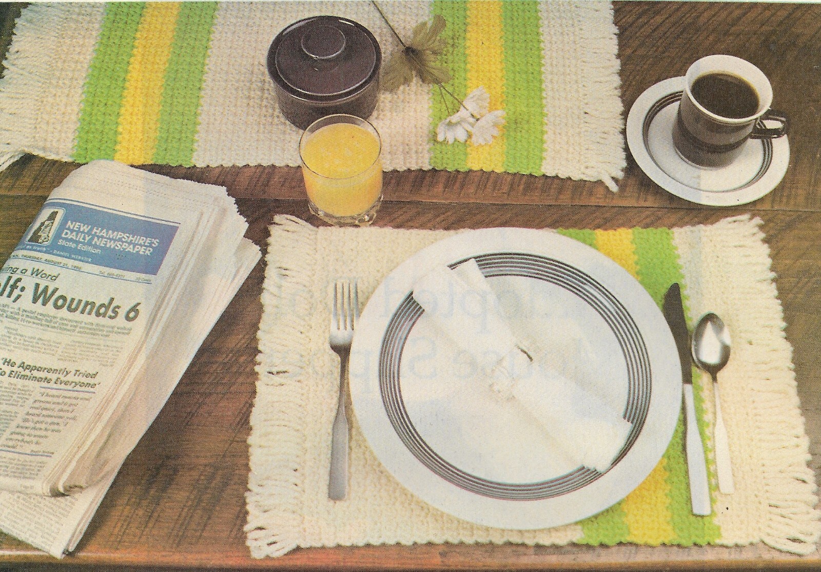 Table Set crochet pattern instructions