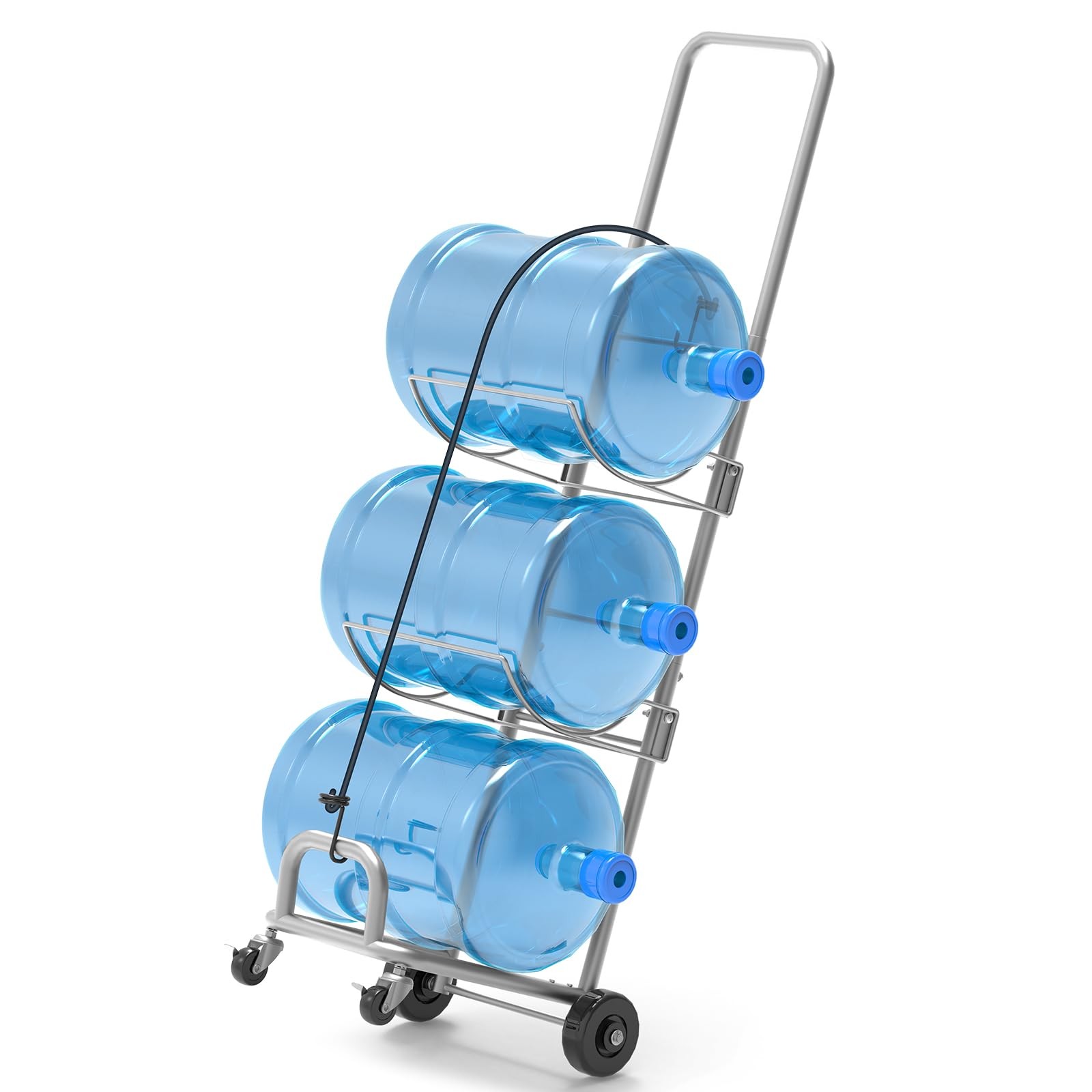 5 Gallon Water Jug Holder with Wheels, 3-Tier Heavy Duty Water Bottle Storage...
