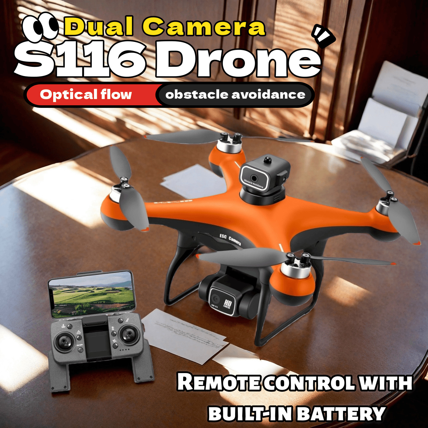 S116 Drone with Camera, Two-batteries, Brushless Motor, Altitude Hold