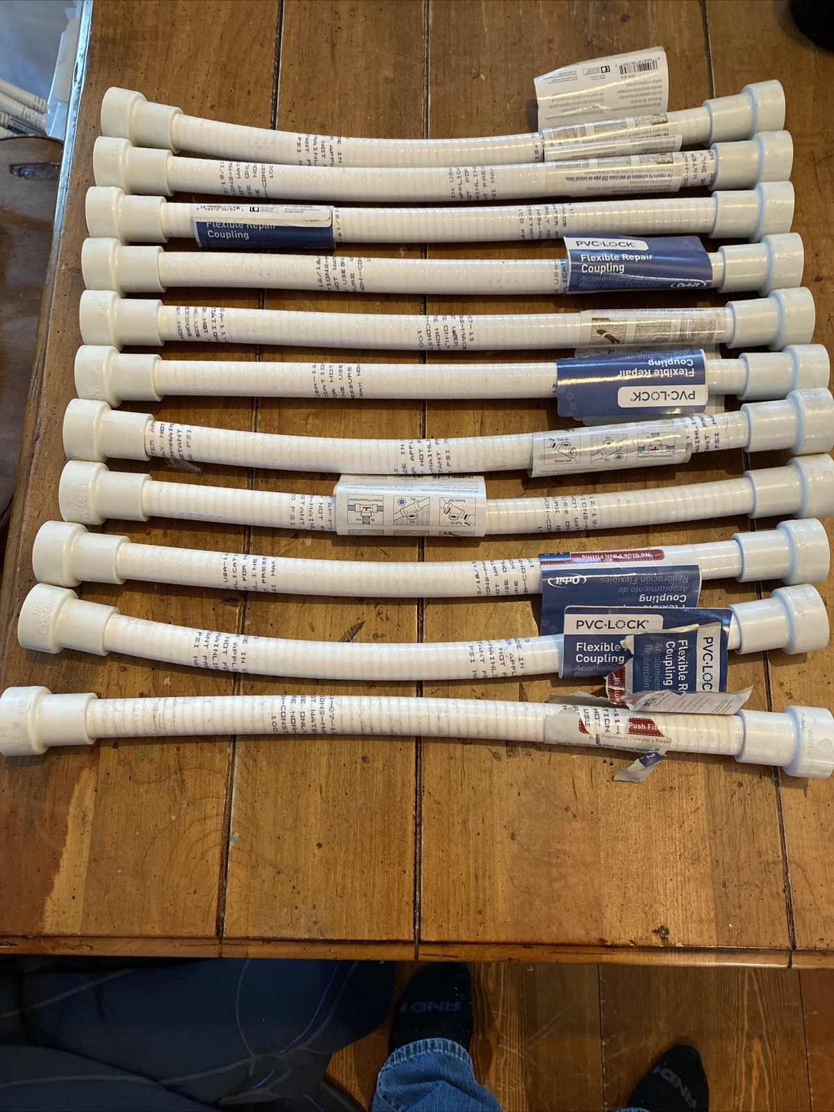 Lot Of 10 Orbit PVC-Lock Flexible Repair No Glue Fitting 1/2" Tubing 18” Length