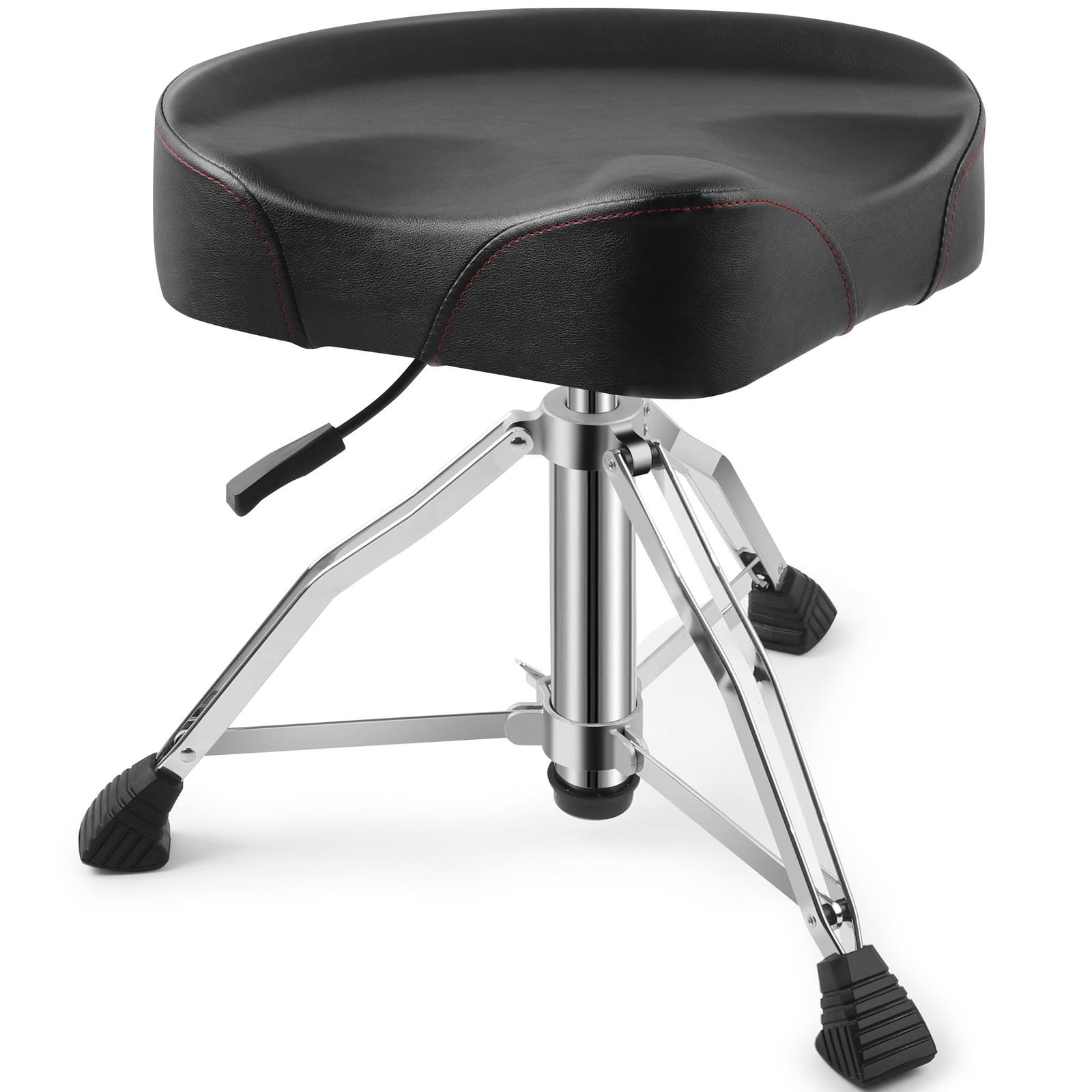 Adjustable Drum Throne Heavy Duty Motorcycle Seat 450lb Capacity Leather Memory