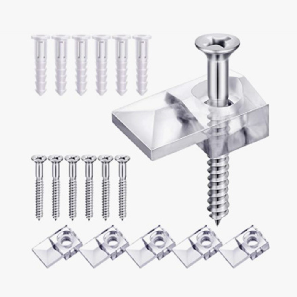 Door Hardware Kit Corner Knob Mirror Clip Plastic Reliable Transparent