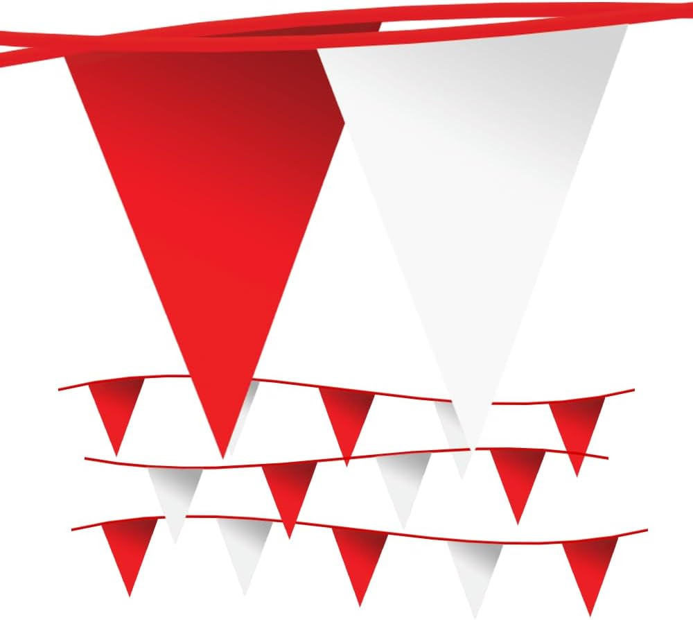 Pennant Flags - OSHA 500Lb Rated Safety Rooftop Flagging Barrier Traffic - 105Ft