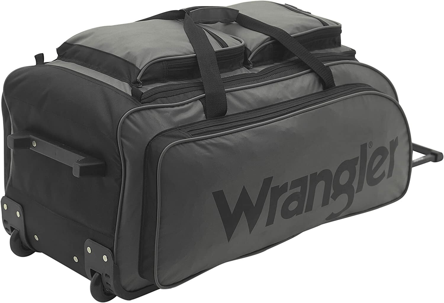 Wrangler Wesley Rolling Duffel Bag Charcoal Grey Large 30 Inch