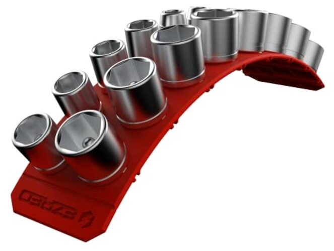 3/8" Magnetic Flexible Socket Holder Holds Ultra-Flexible Non 18 Sockets Red