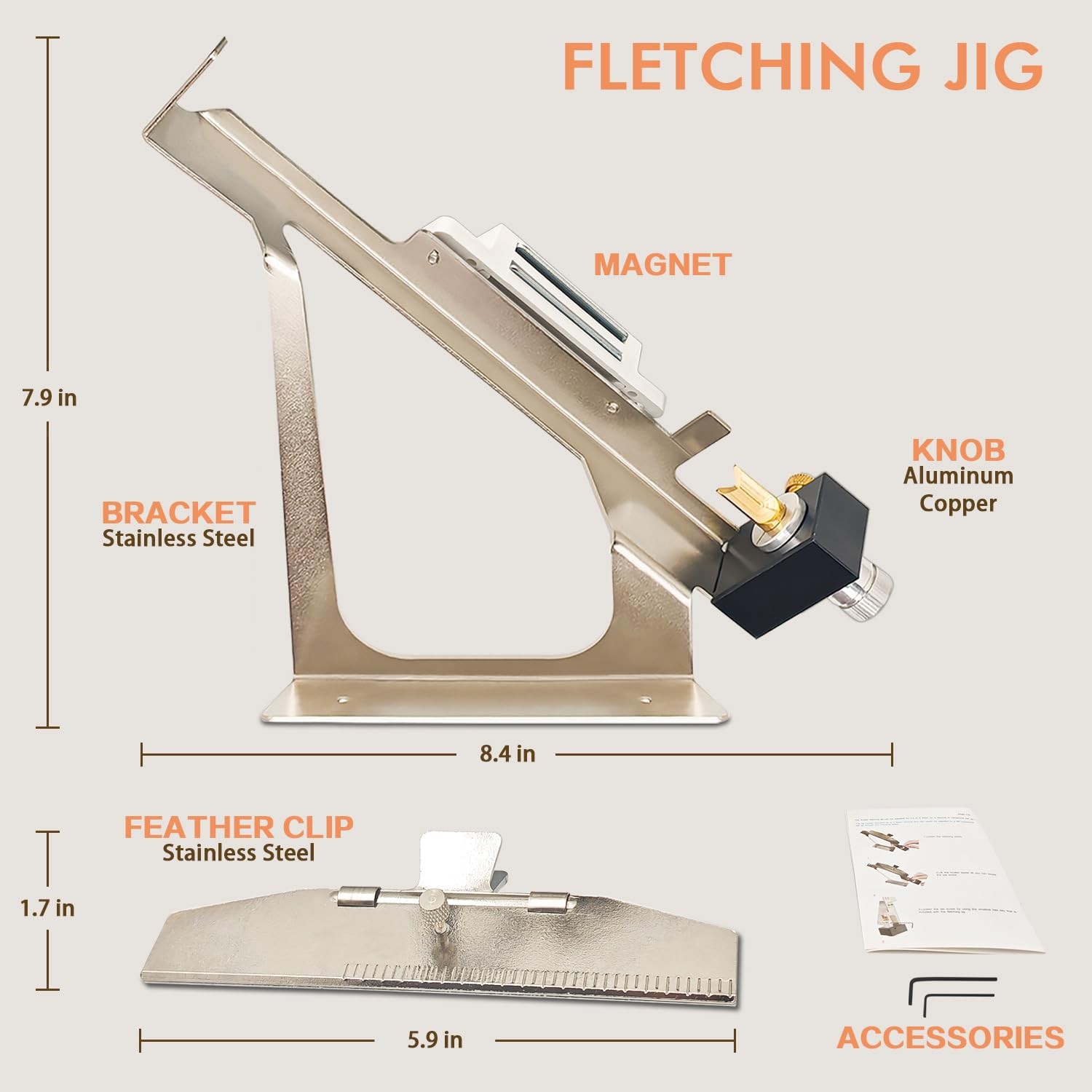CHIME EOLIAN Fletching Jig, Arrow Jig Silver