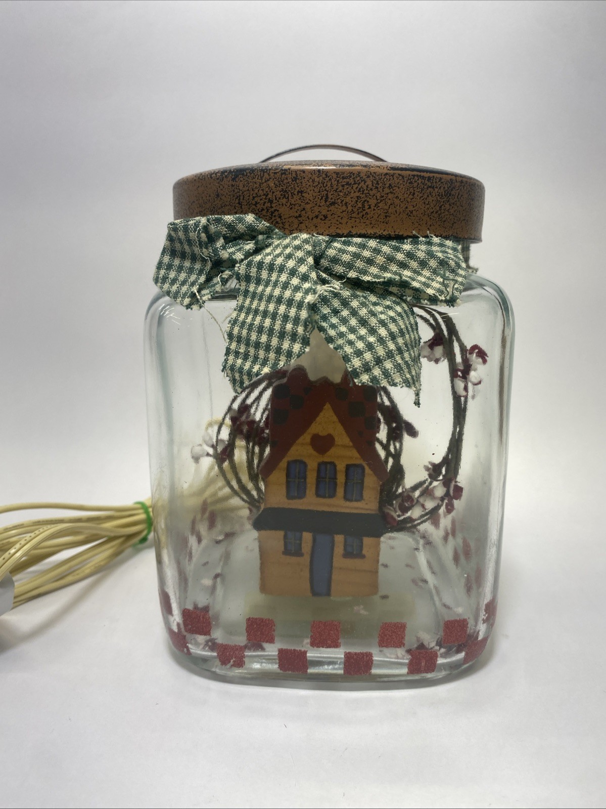 Crazy Mountain Imports Table Night Light Electric Country House Glass Jar Hearts