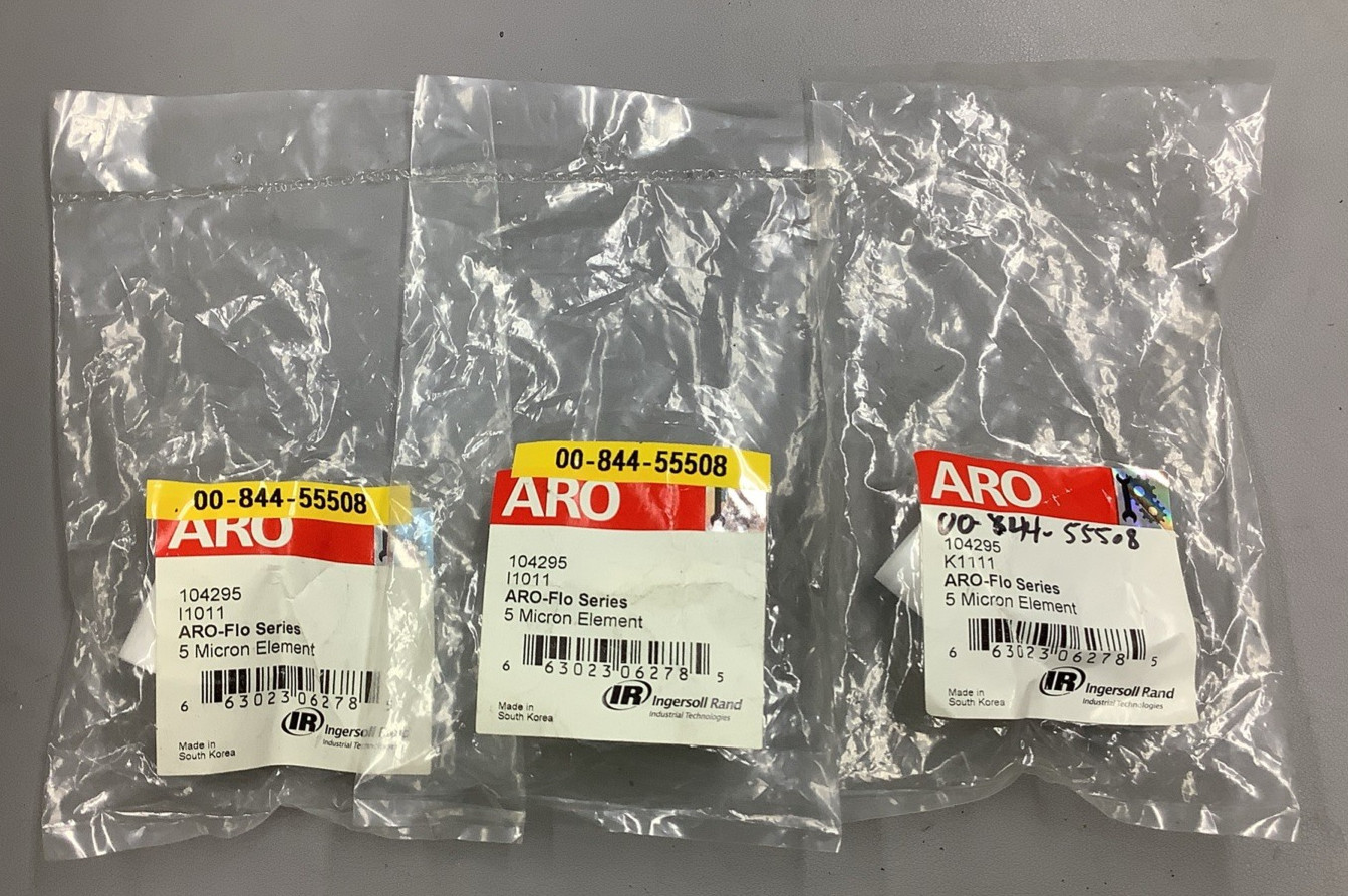 Lot of 3 Ingersoll Rand ARO 104295 Ingersoll Rand 5-Micron Filter Elements (B385