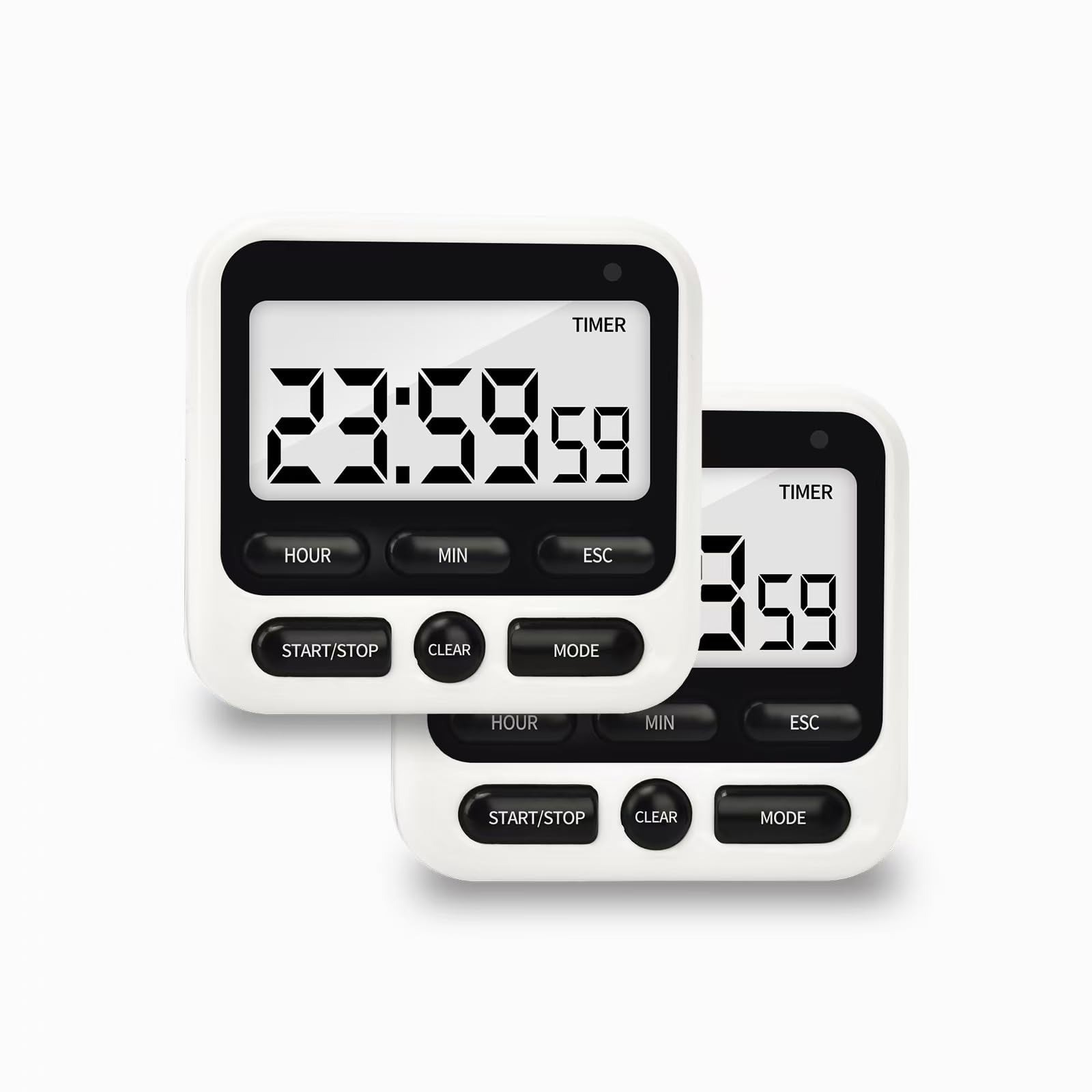 Nkove Digital Kitchen Timer 24 Hour with Clock, Loud/Silent Alarm