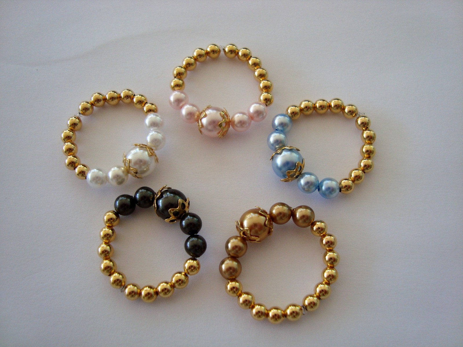 Swarovski Crystal Pearl toe ring White, Pink, Gold, Blue, Black, Unique 22k gp