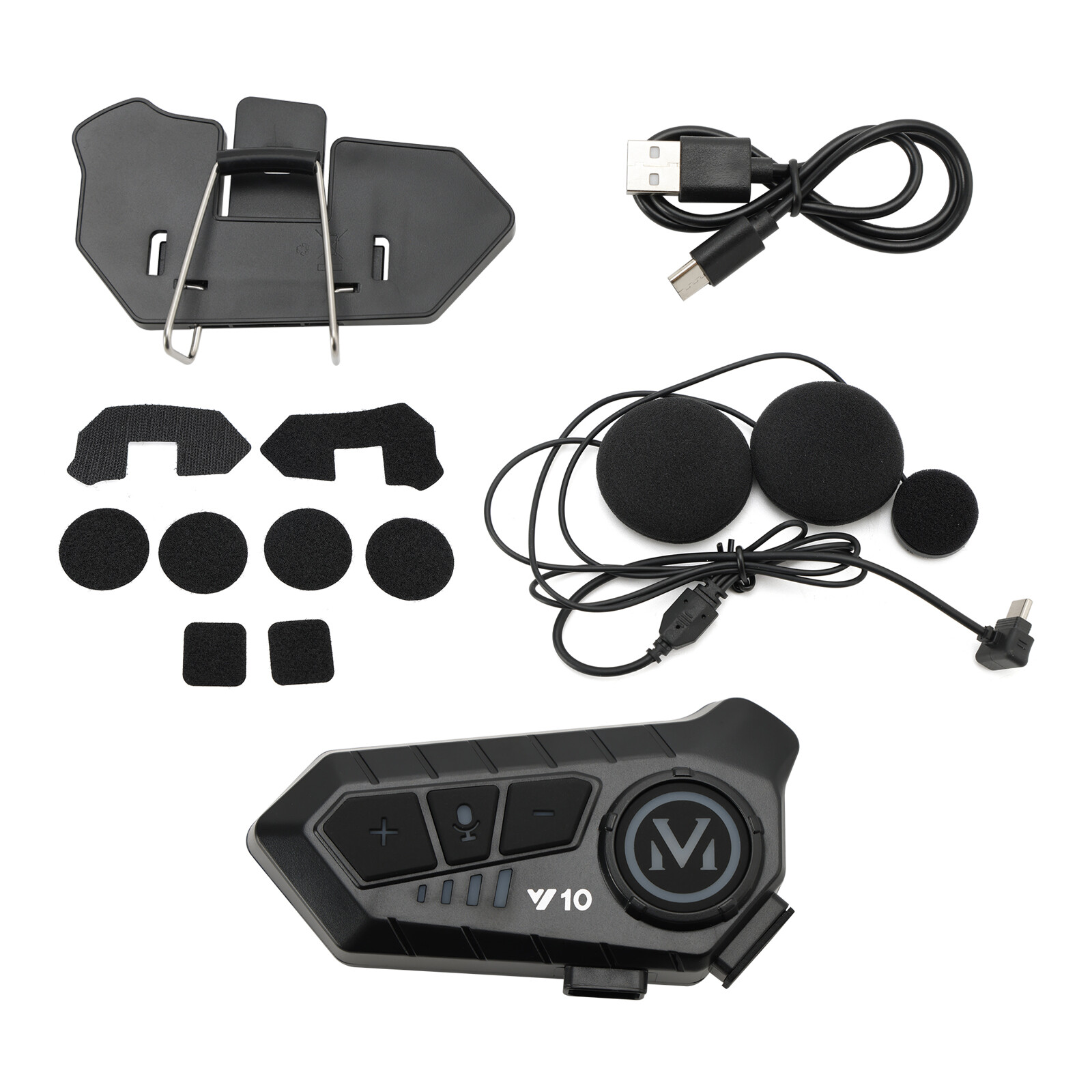 Helmet Bluetooth Earphone Headset Speaker Player Universal Black For Motor US