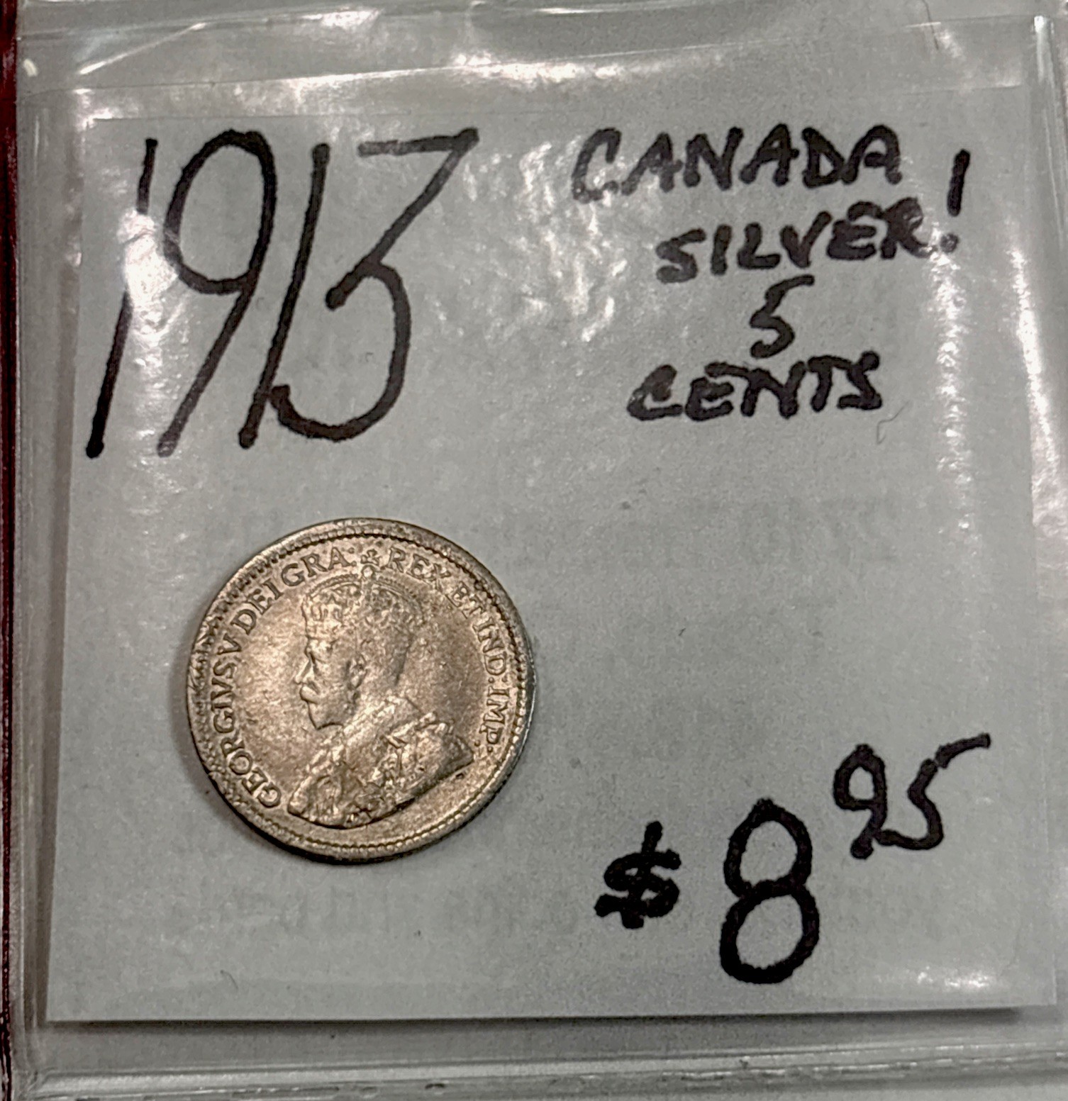 1913 Canada Silver! 5 Cents! ENN Coins