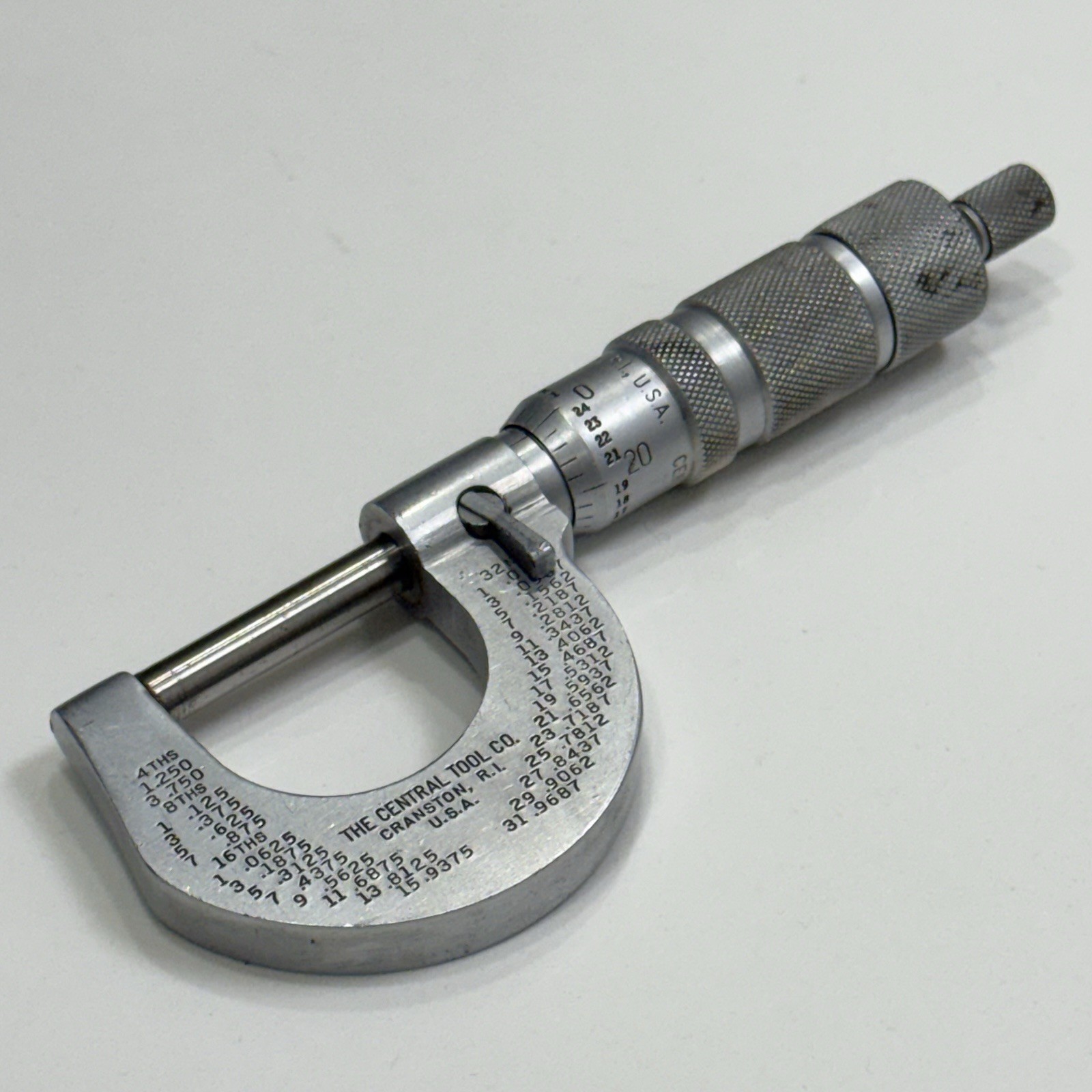 Vintage Central Tool Co No. 12 RL 0-1" Micrometer Machinist Measuring Tool USA