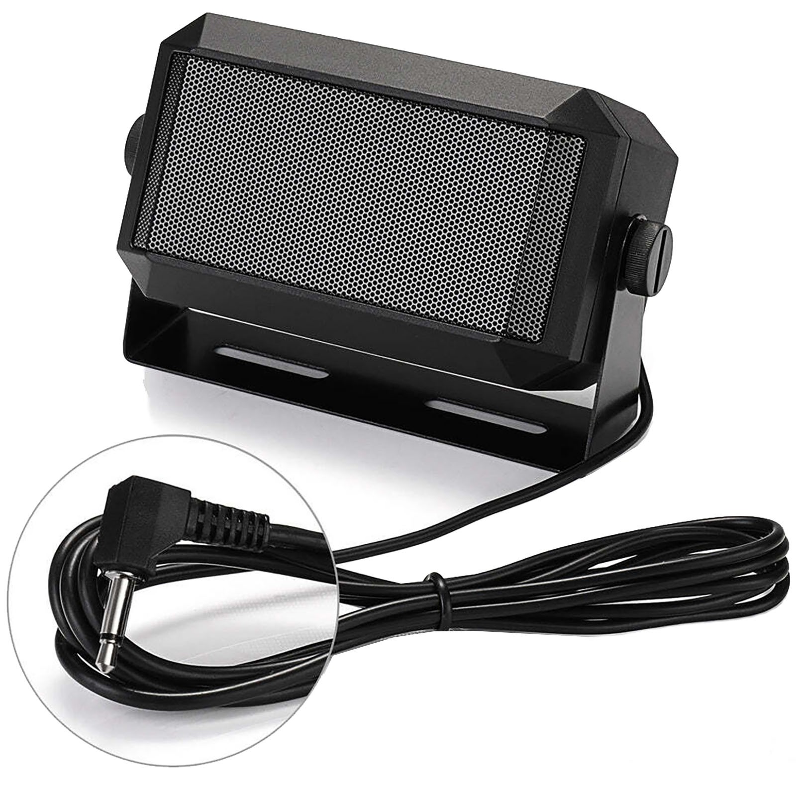 Radioddity CB Radio Mini External Speaker, 71" Power Cable for Midland,Icom