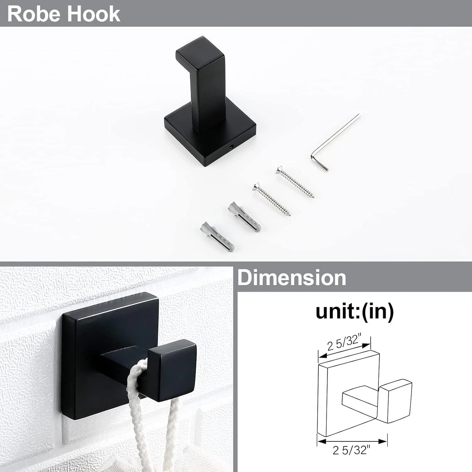 Matte Black 4-Piece Complete Bathroom Accessory Set Towel Bar & Hardware Kit