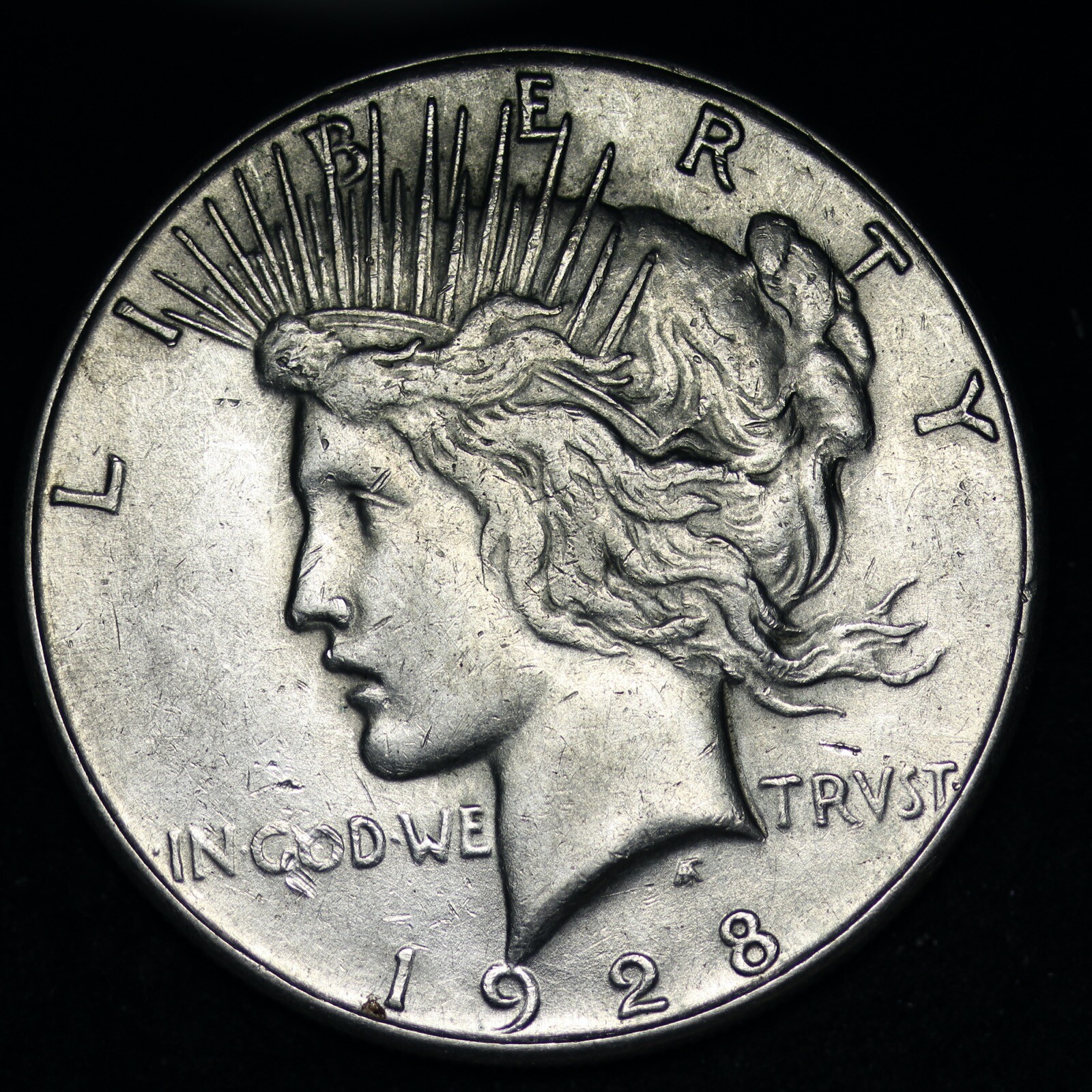1928-S Peace Silver Dollar CHOICE AU+/UNC E379 ALT