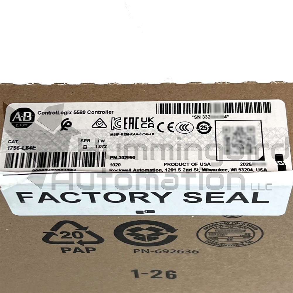 2026 Allen Bradley 1756-L84E /B ControlLogix SEALED Surplus 20MB PLC *US SELLER*