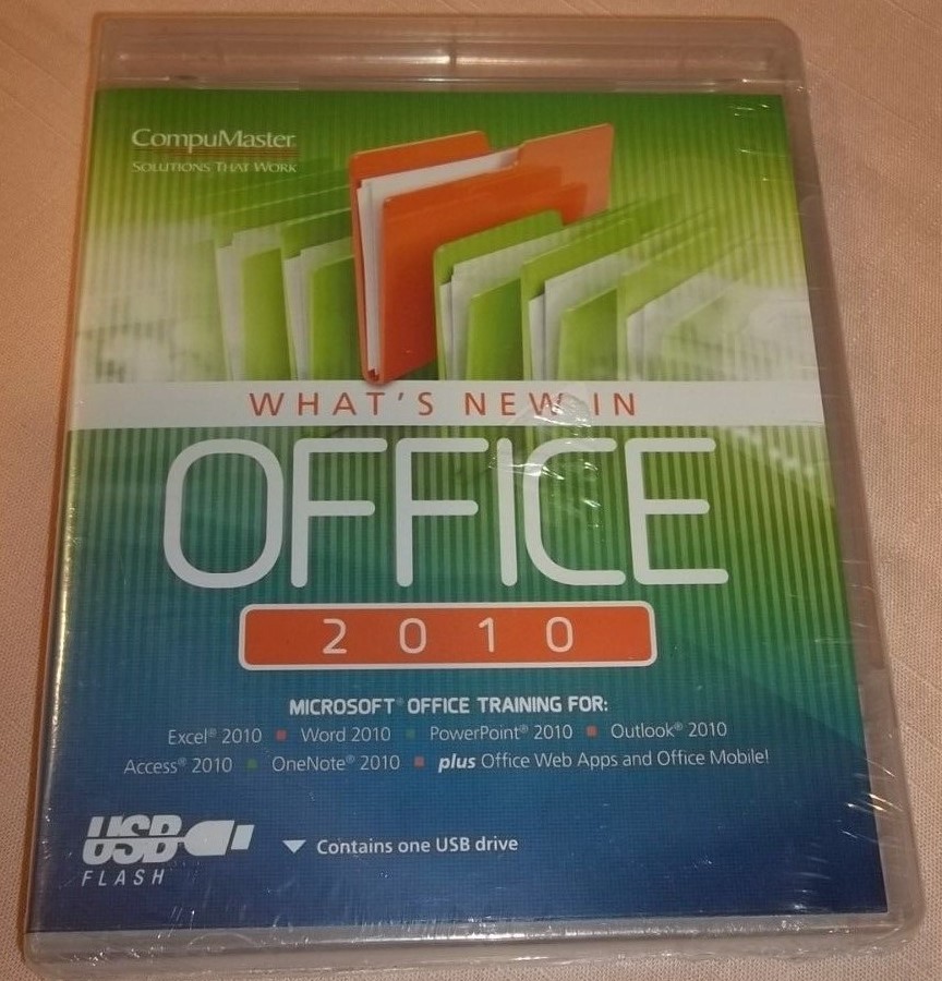 Whats New in Office 2010 on USB Flash Drive (2011, CompuMaster) New Unopened!