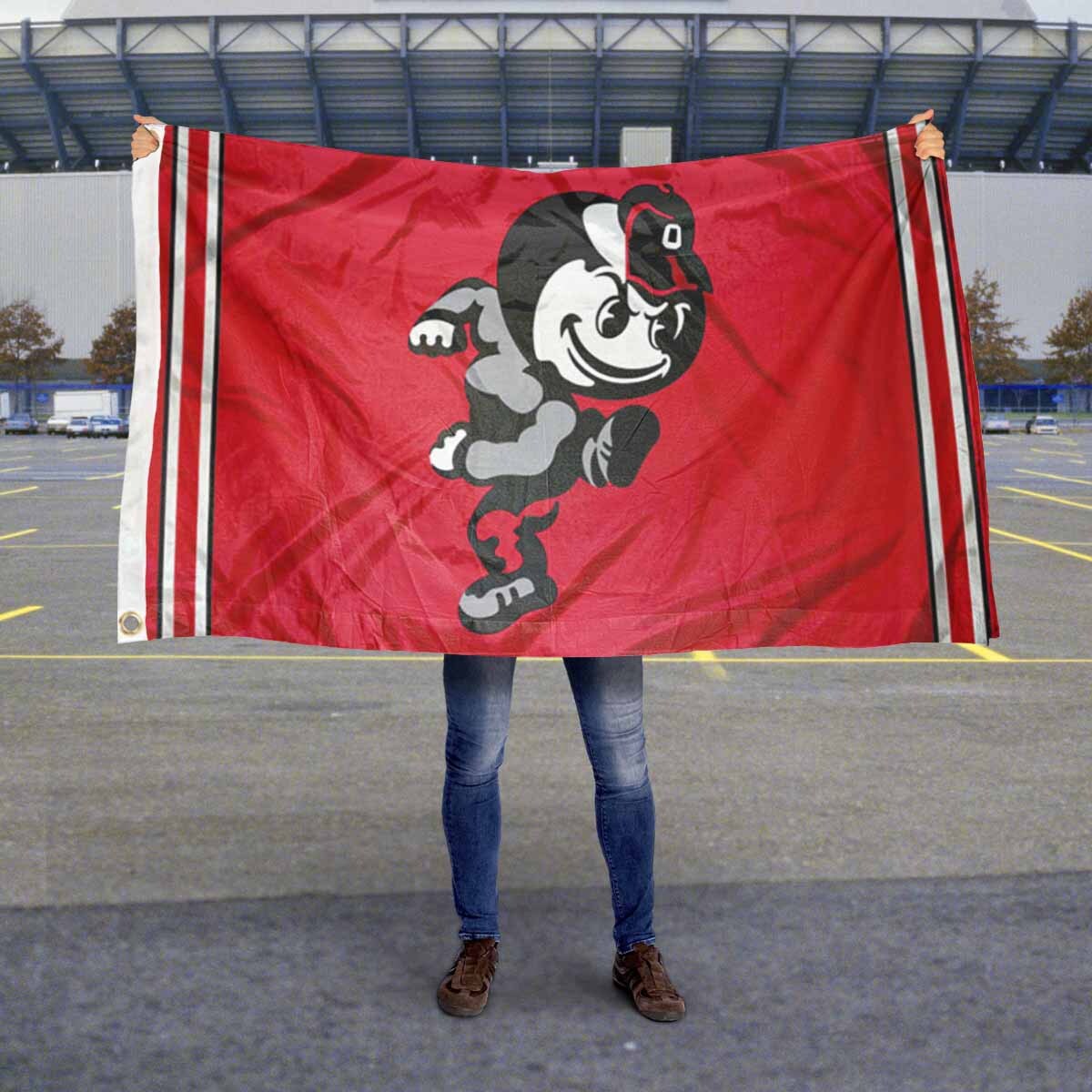 Ohio State Buckeyes Vintage Retro Throwback Large Outdoor Flag