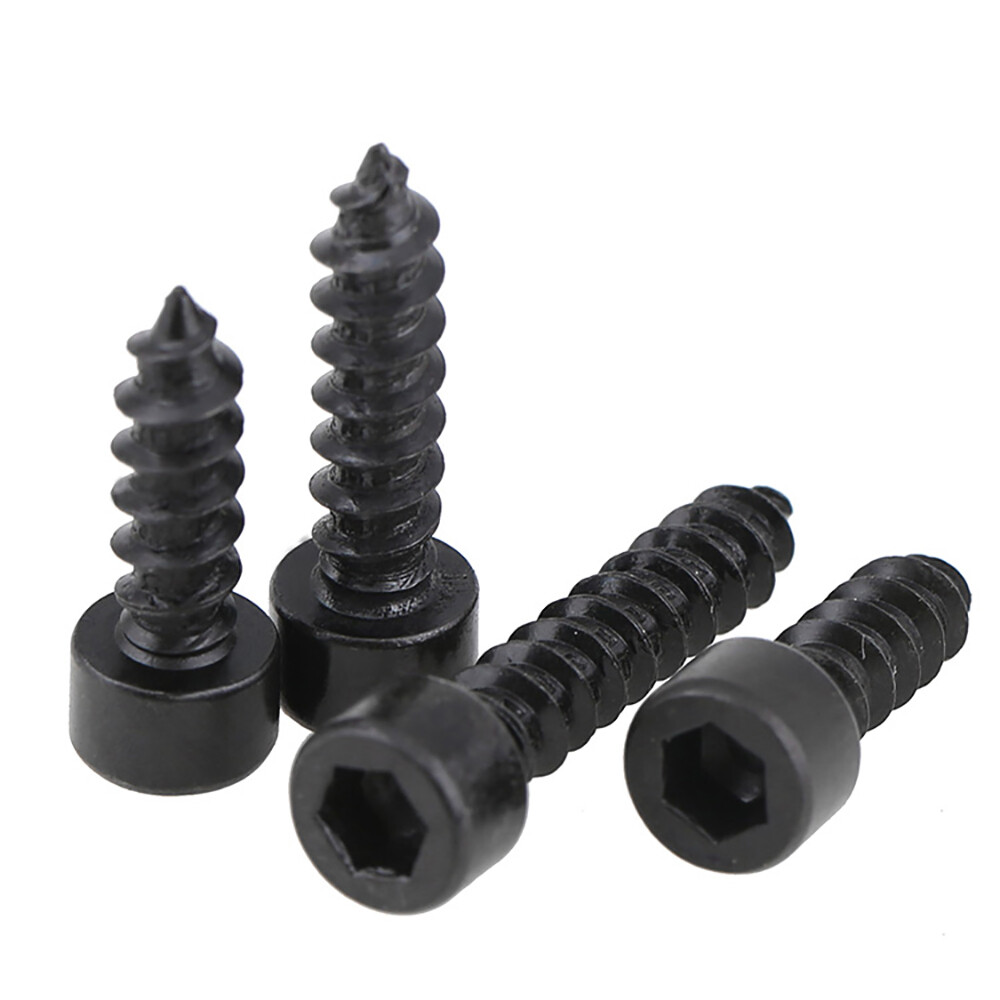 M4 M5 M6 Allen Hex Hexagon Socket Cap Head Self Tapping Wood Screw Black 8.8