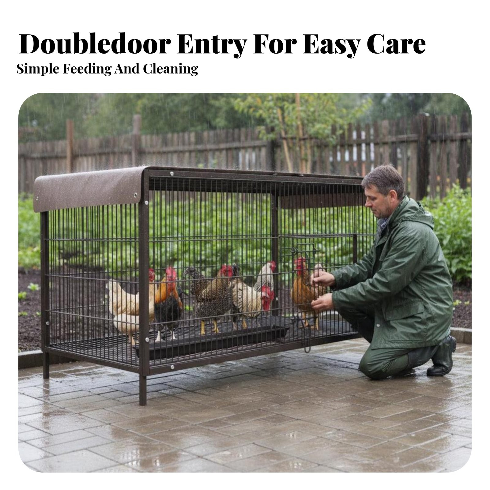 Large Metal Chicken Enclosure Predator-Resistant Resistant Poultry Enclosure