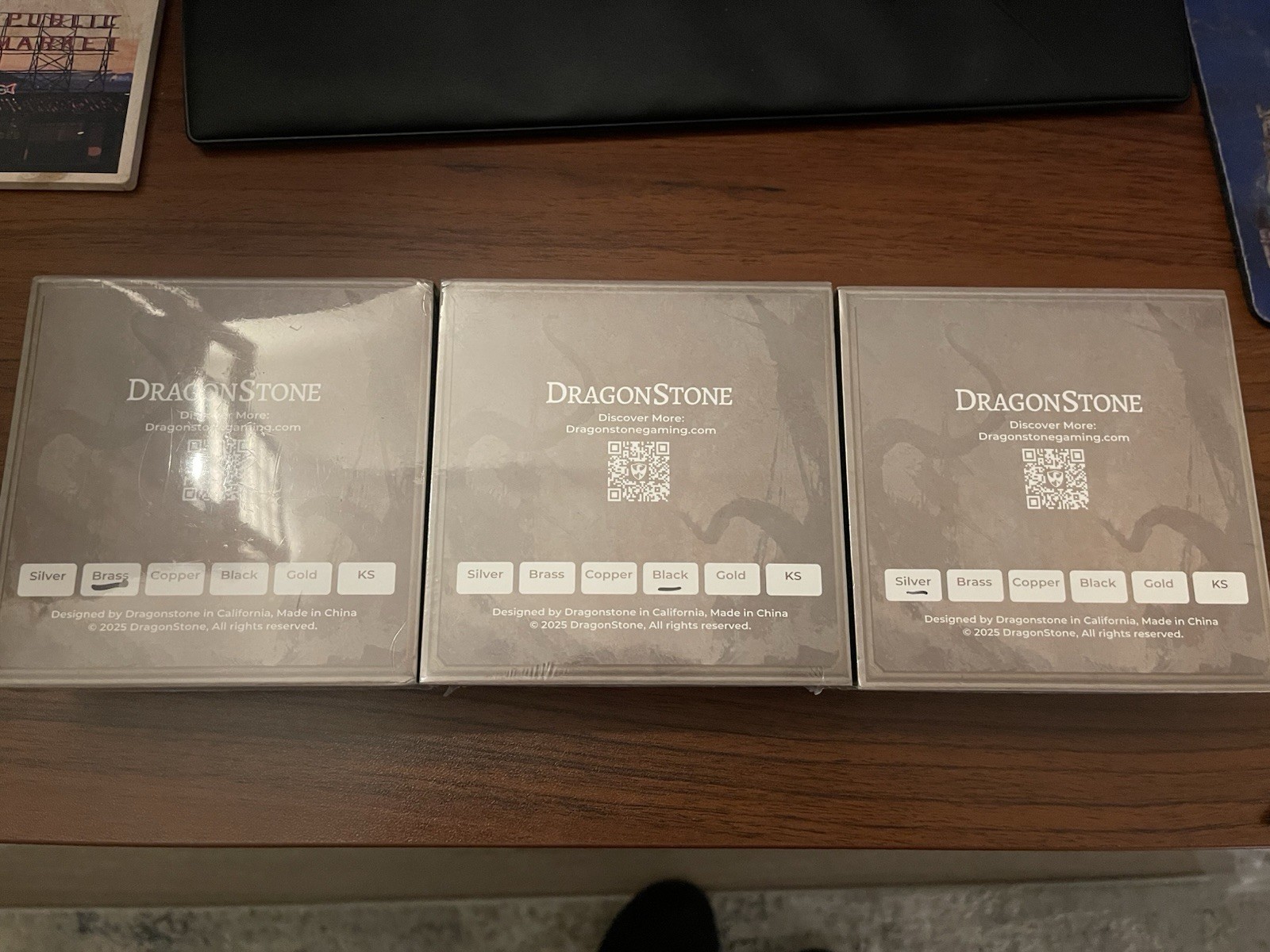 Dragonstone Prophecy Dice Spinner Kickstarter x3 | Silver, Brass, & Shadow Black