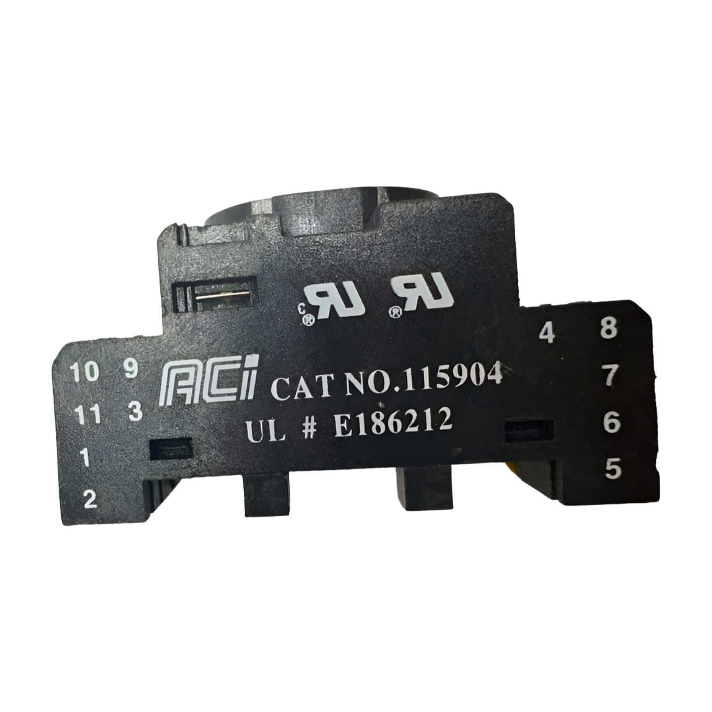 ACI 115904 Cube Relay Socket Base 11-Pin, PF113A, E186212, 2-M4X30