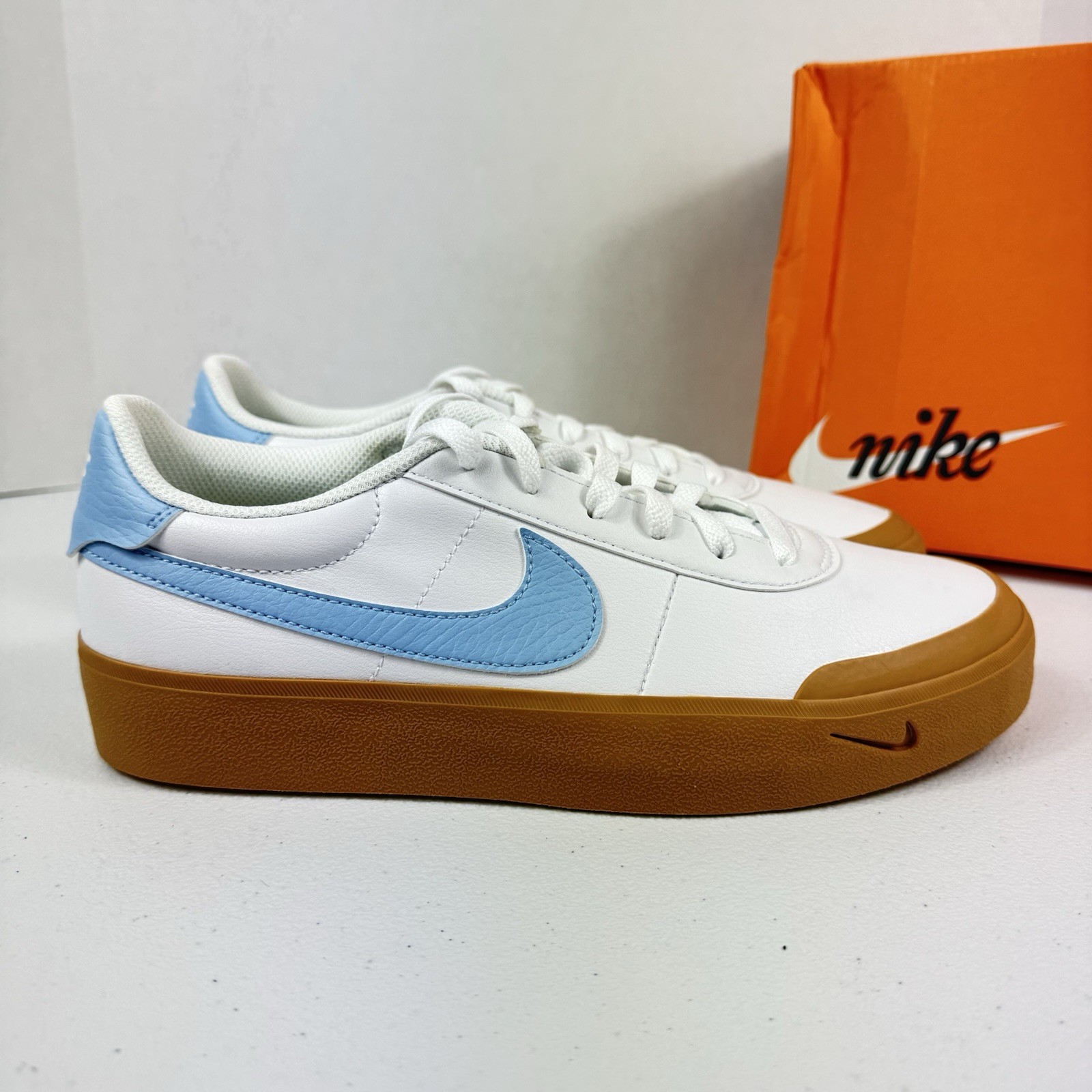 Nike Court Shot Sneakers White Blue Gum Men’s Sizes 7 8 9 10 Style FQ8146-114