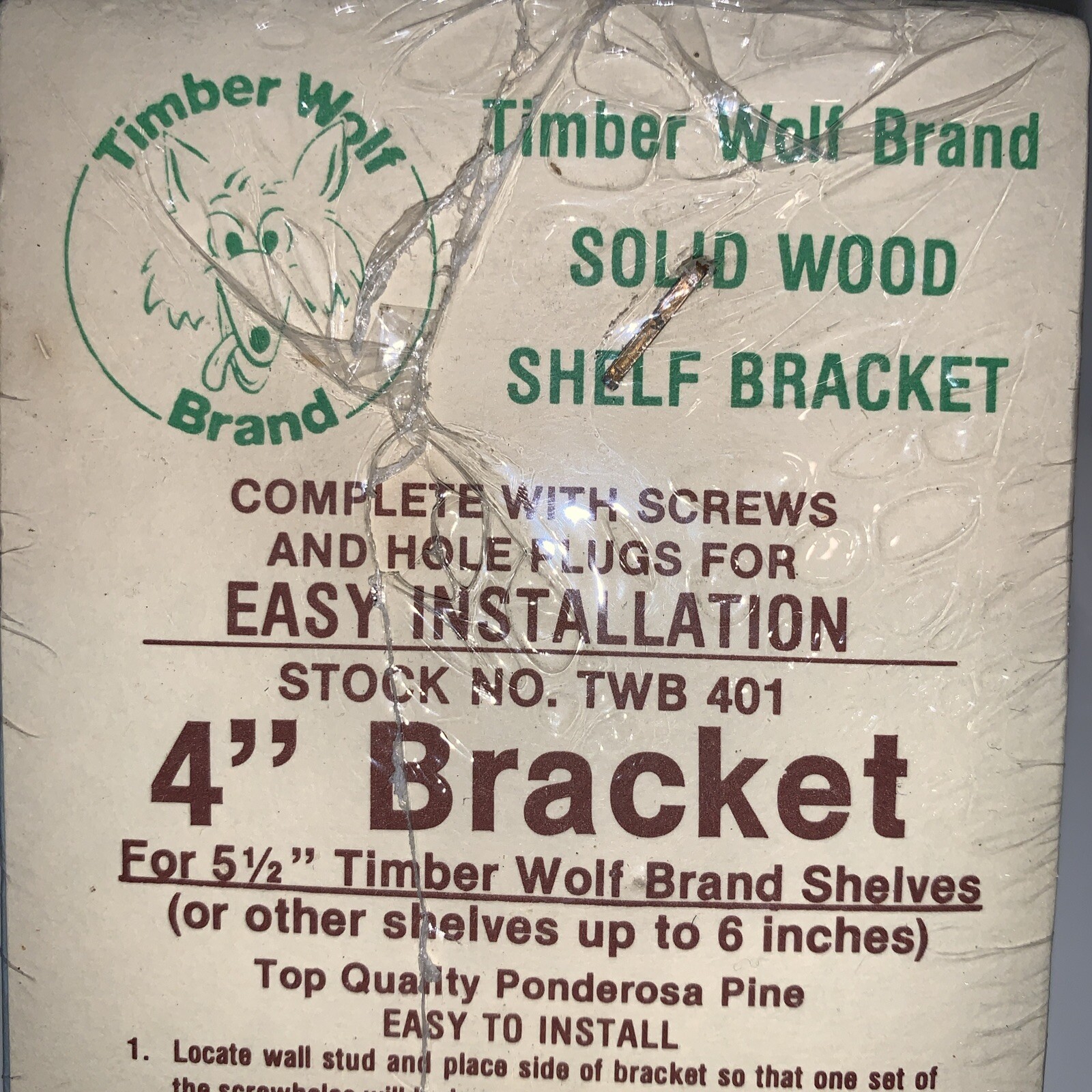 2 - New Timber Wolf Solid Wood 4" Shelf Brackets Ponderosa Pine