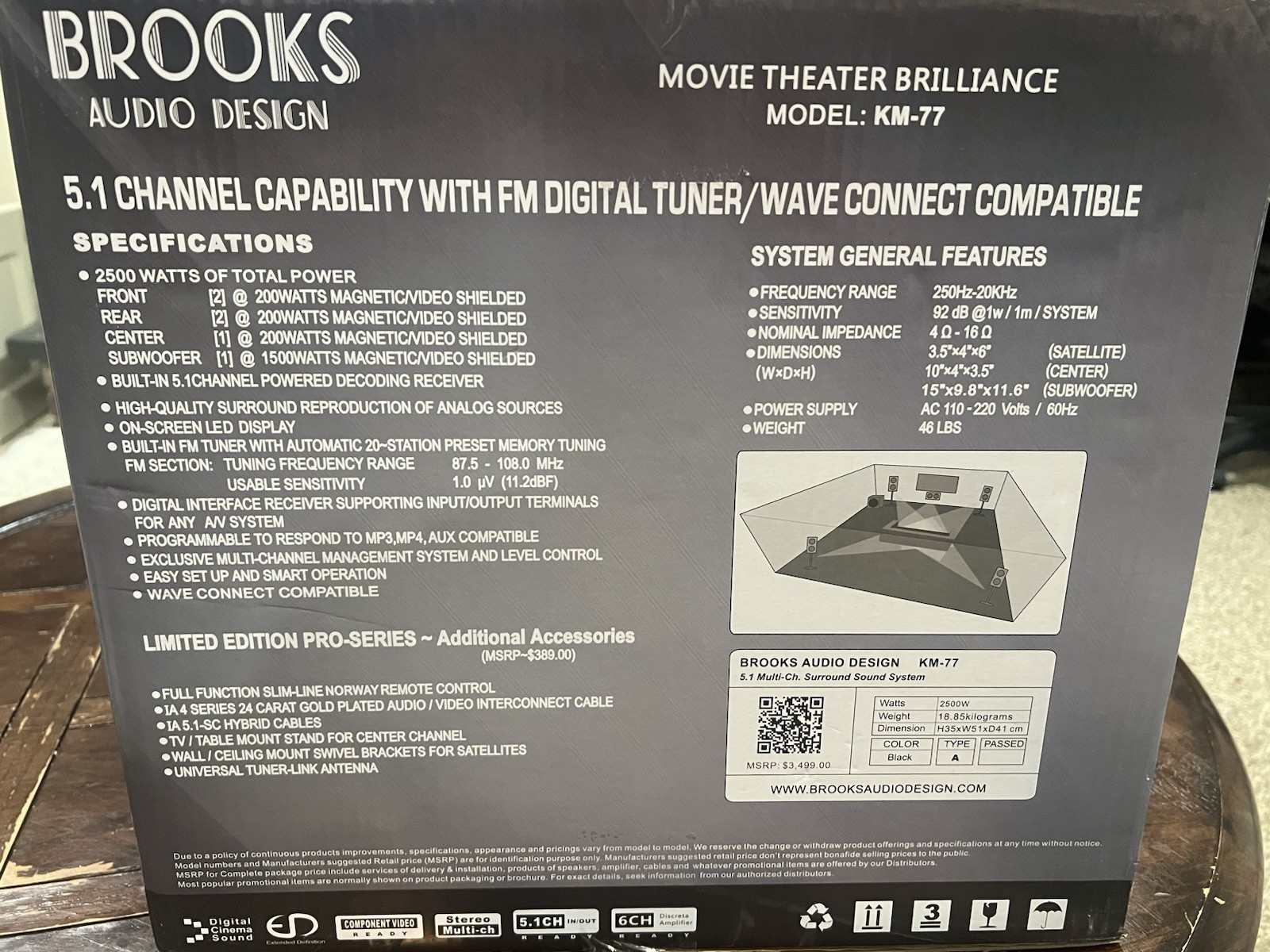 Home Theater System Brooks Audio Design KM-77