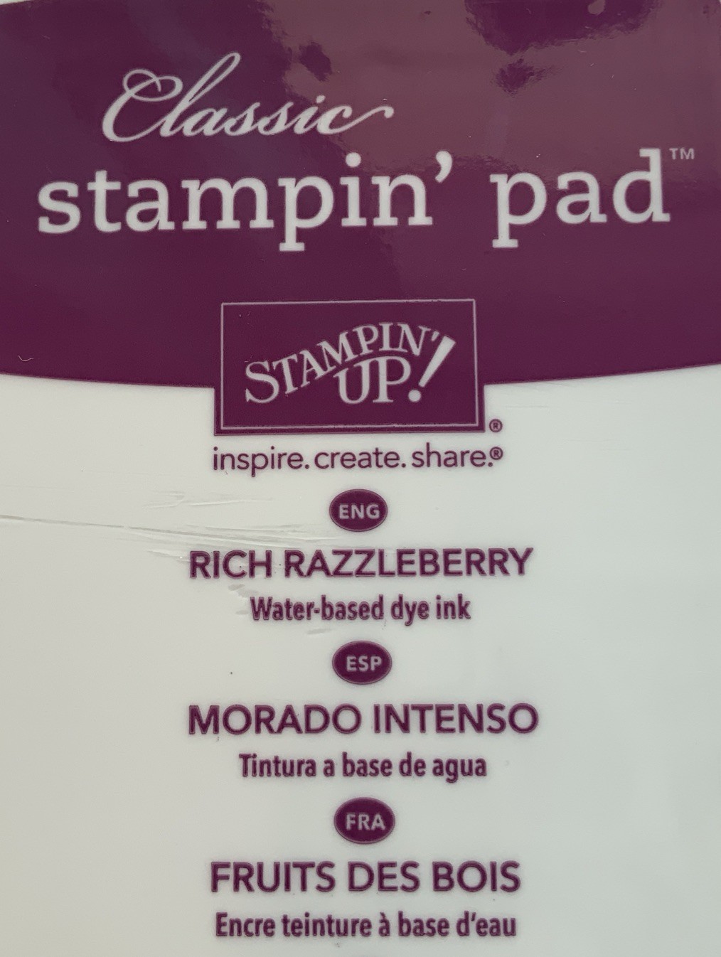 Stampin Up Ink Pad RICH RAZZLEBERRY 2018 Retired Classic Design AS IS Heavy Wear