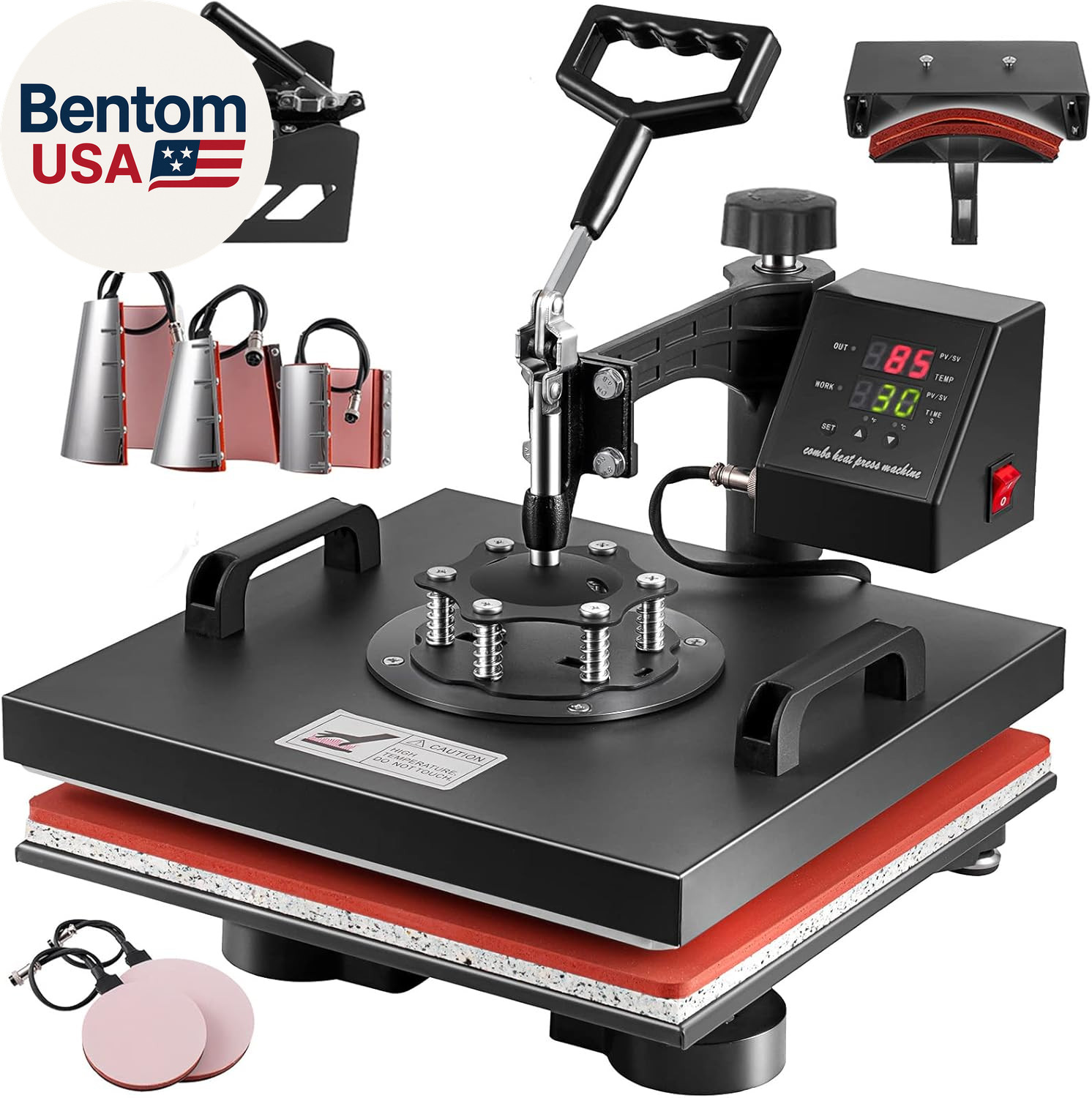 Heat Press 15X15 Inch 8 in 1 Heat Press Machine, Swing Away T Shirt Pressing Mac