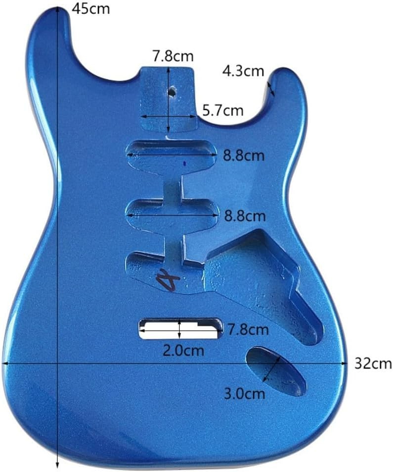 Electric Guitar Body for Fender Strat Guitar Accessory Guitar Poplar SSS (Blue)