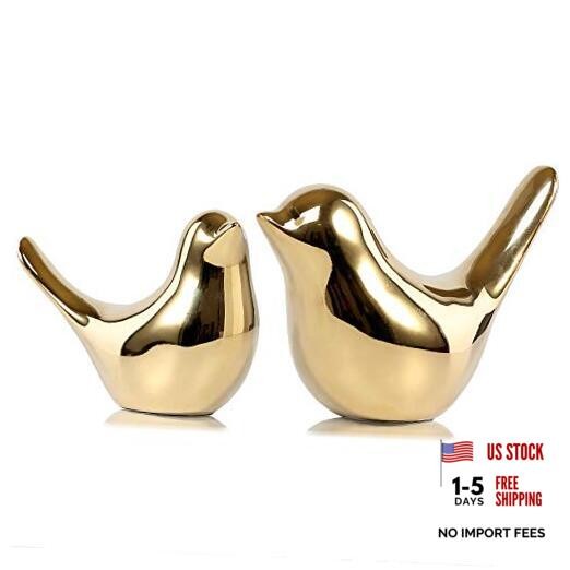 Small Birds Statues Gold Home Decor Modern Style Medium & Large Golden