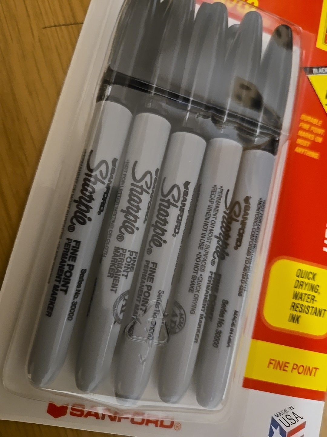 Sharpie Permanent Markers, Fine Tip, Black, 5 PACK 30665 NEW!!!