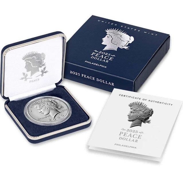 2025-P Peace Silver Dollar ~ UNCIRCULATED ~ Original Mint Box With COA! (25XH)