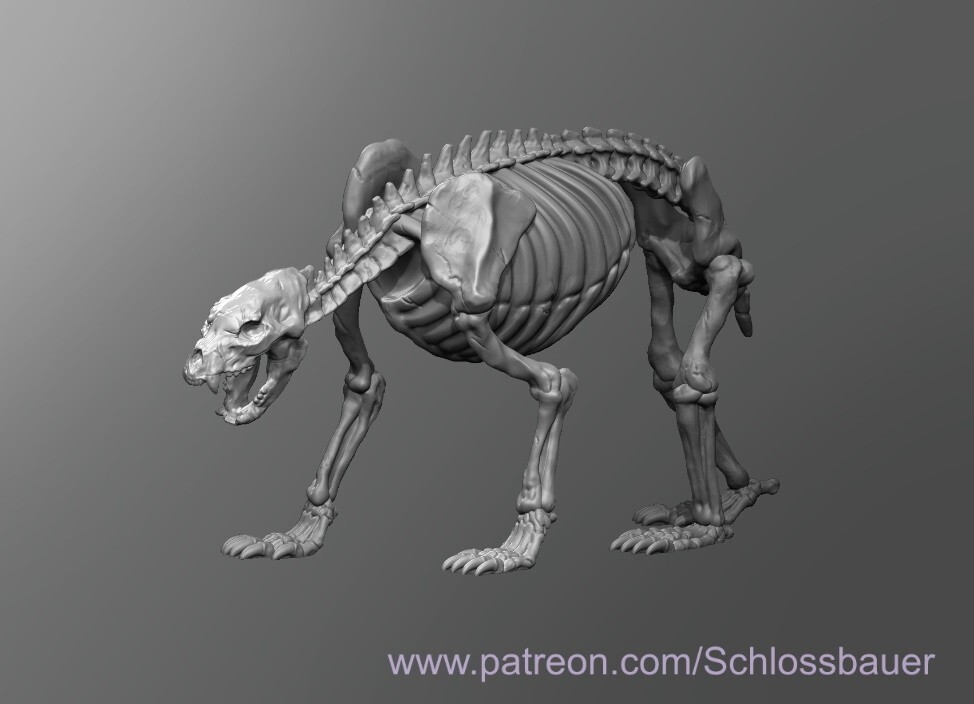 Bear Skeleton Monster Manual 28mm Scale DND D&D Miniature SB