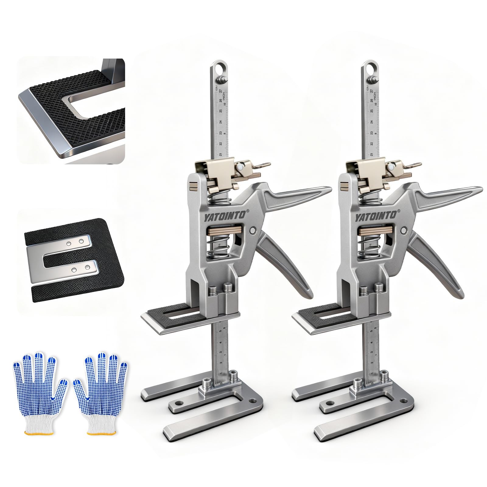 2 Pack Furniture Lift Jacks with Anti-Slip Pads,6In Adjustable Height,440Lbs ...